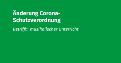 Änderung Corona Schutzverordnung musikalischer Unterricht Volksmusikerbund NRW