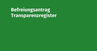 Befreiungsantrag Transparenzregister Volksmusikerbund NRW