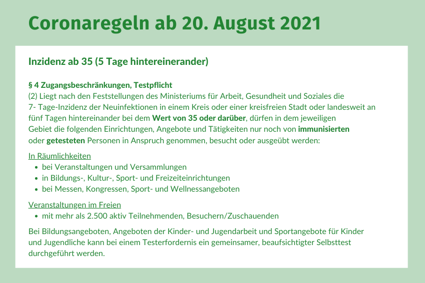 Coronaschutzverordnung 20-08-2021 Volksmusikerbund NRW