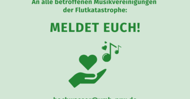 Flutkatastrophe Hilfe Betroffene Musikvereinigungen Volksmusikerbund NRW