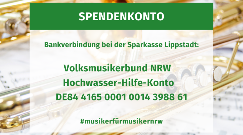 Flutkatastrophe Spendenkonto Volksmusikerbund NRW
